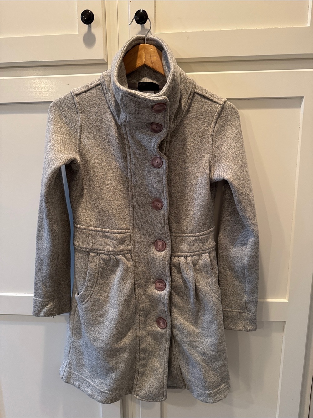 Patagonia Light Gray Better Sweater Peacoat with High Collar
